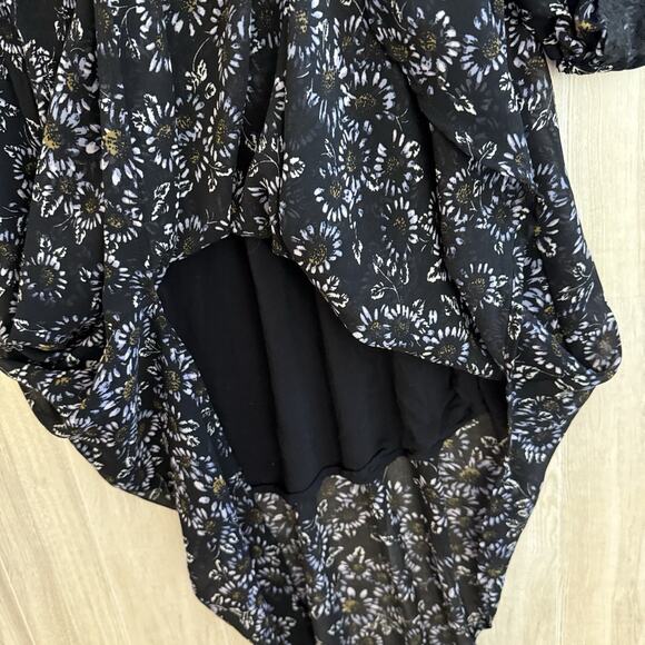 Free People Dress Open Back Size XS Black & Purple Floral Boho Charlotte Lace - Picture 9 of 16